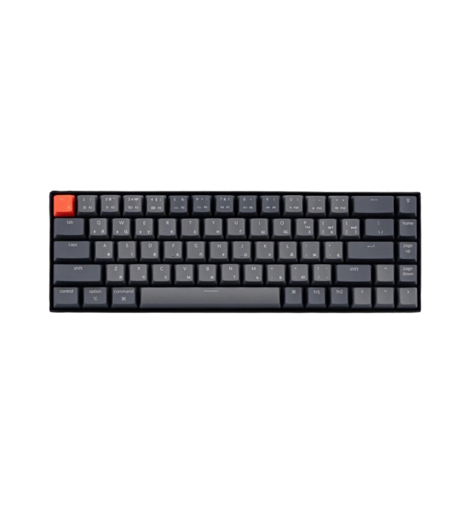 Клавиатура механическая Keychron K6 68Key, Gateron G Pro Brown, Hot-swap, BT/USB-A, EN/UKR, RGB, чорний