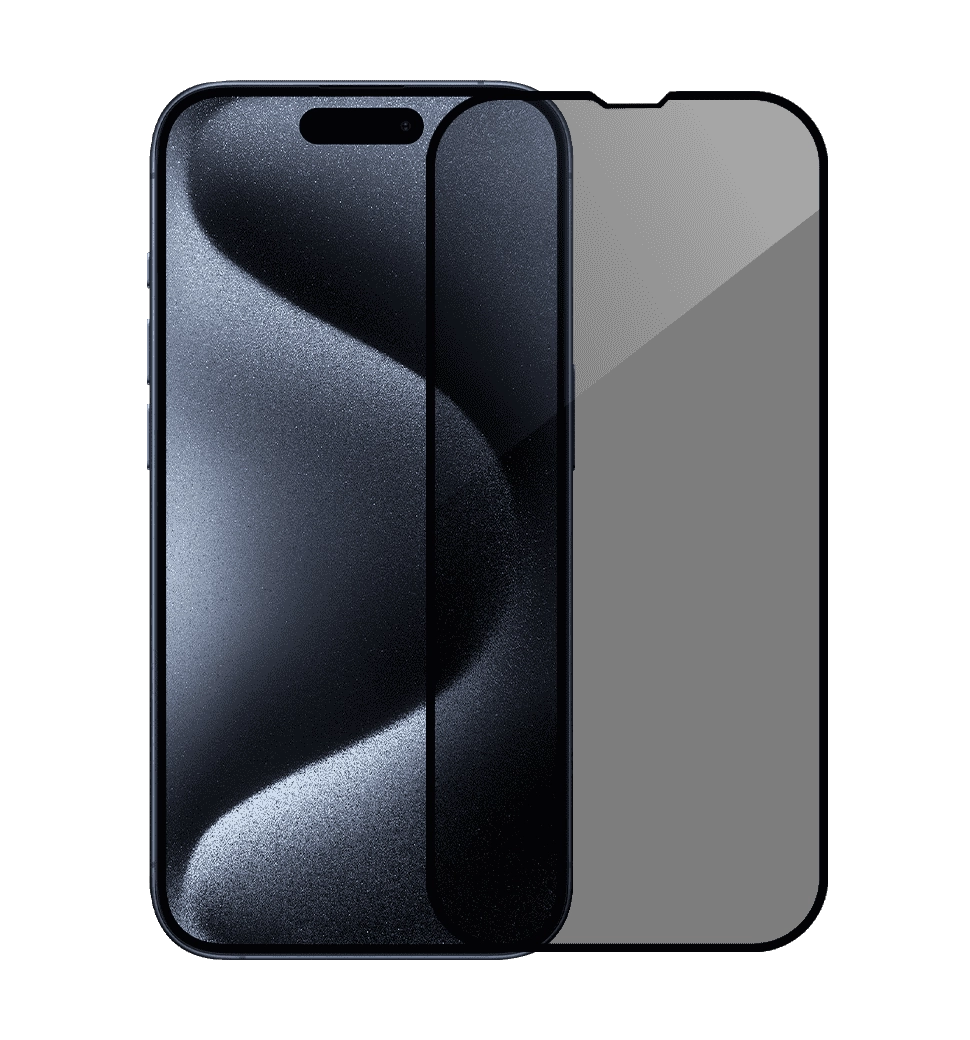 Защитное стекло Monblan для iPhone 15 Pro Max 2.5D Anti Peep 0.26mm (Black)
