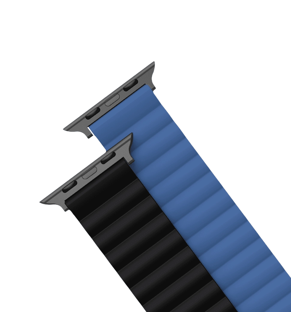 Ремінець Keephone iBands, Silicone Magnetic Snap Blue + Black (KPIBA49NBLBK)