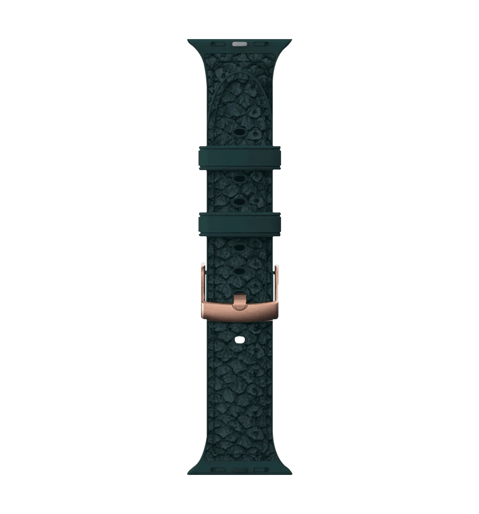 Ремешок Njord Salmon Leather Strap Dark Green для Apple Watch 45mm/44mm (SL14122)
