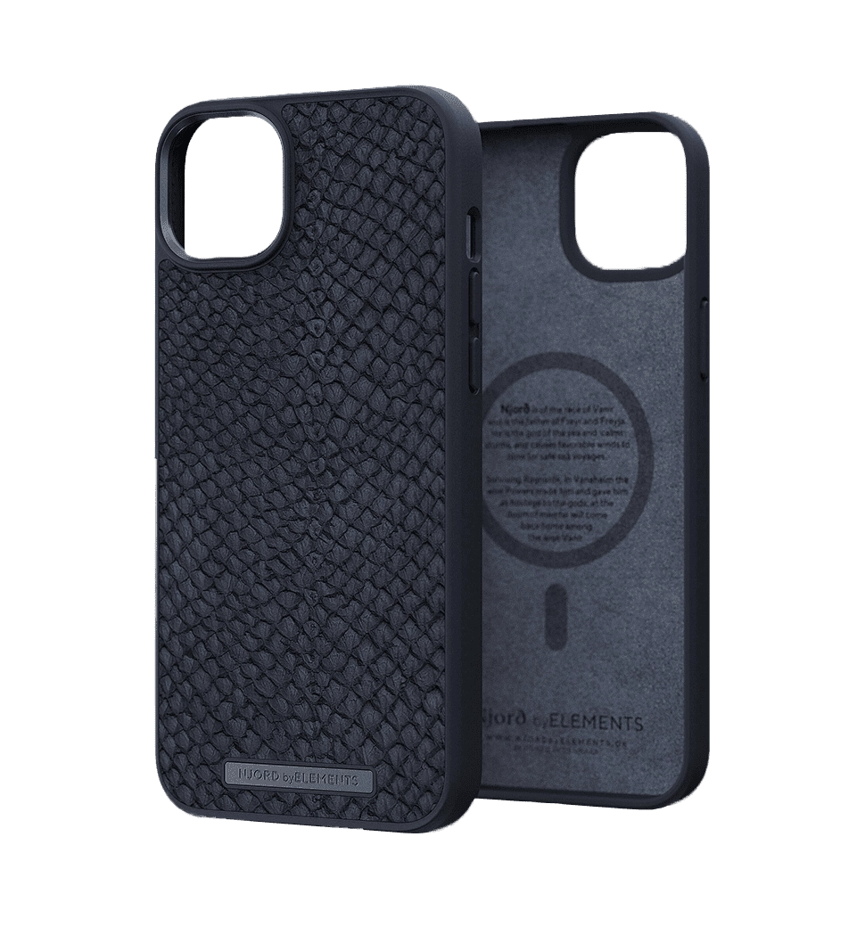 Чехол Njord Salmon Leather MagSafe Case Black для iPhone 14 Plus (NA42SL00)