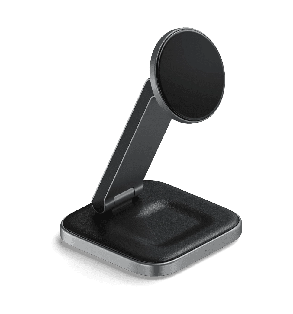 Зарядное устройство Satechi 2-in-1 Foldable Qi2 Wireless Charging Stand Space Gray (ST-Q21FM)