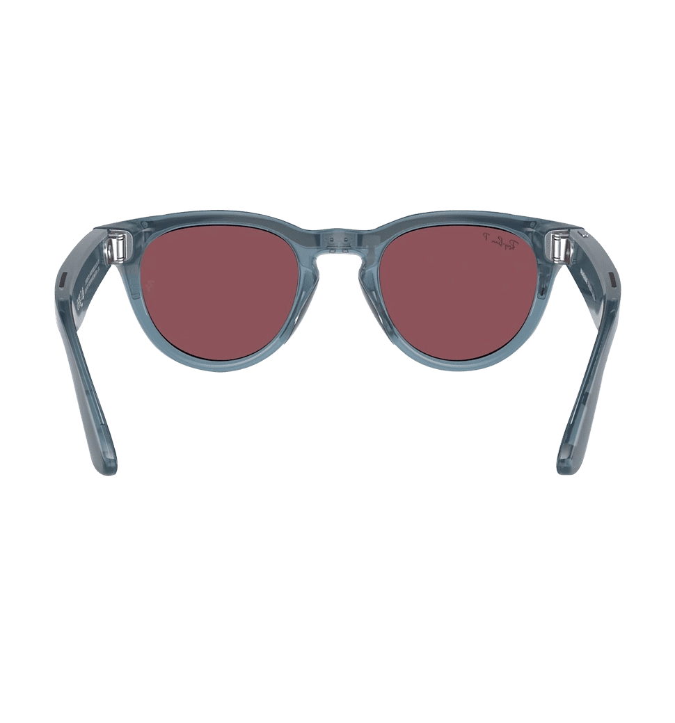 Смарт-очки Ray-Ban Meta Headliner Shiny Jeans/Dusty Red with blue-violet light filter (RW4009 66985Q 50-23)