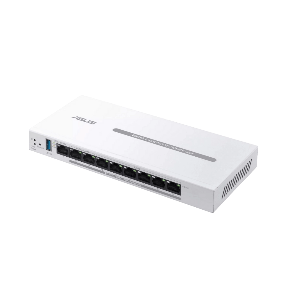 Маршрутизатор ASUS ExpertWiFi EBG19P 8xGE LAN (8xPoE), 1xGE WAN,  1xUSB 3.2, 123W, BT