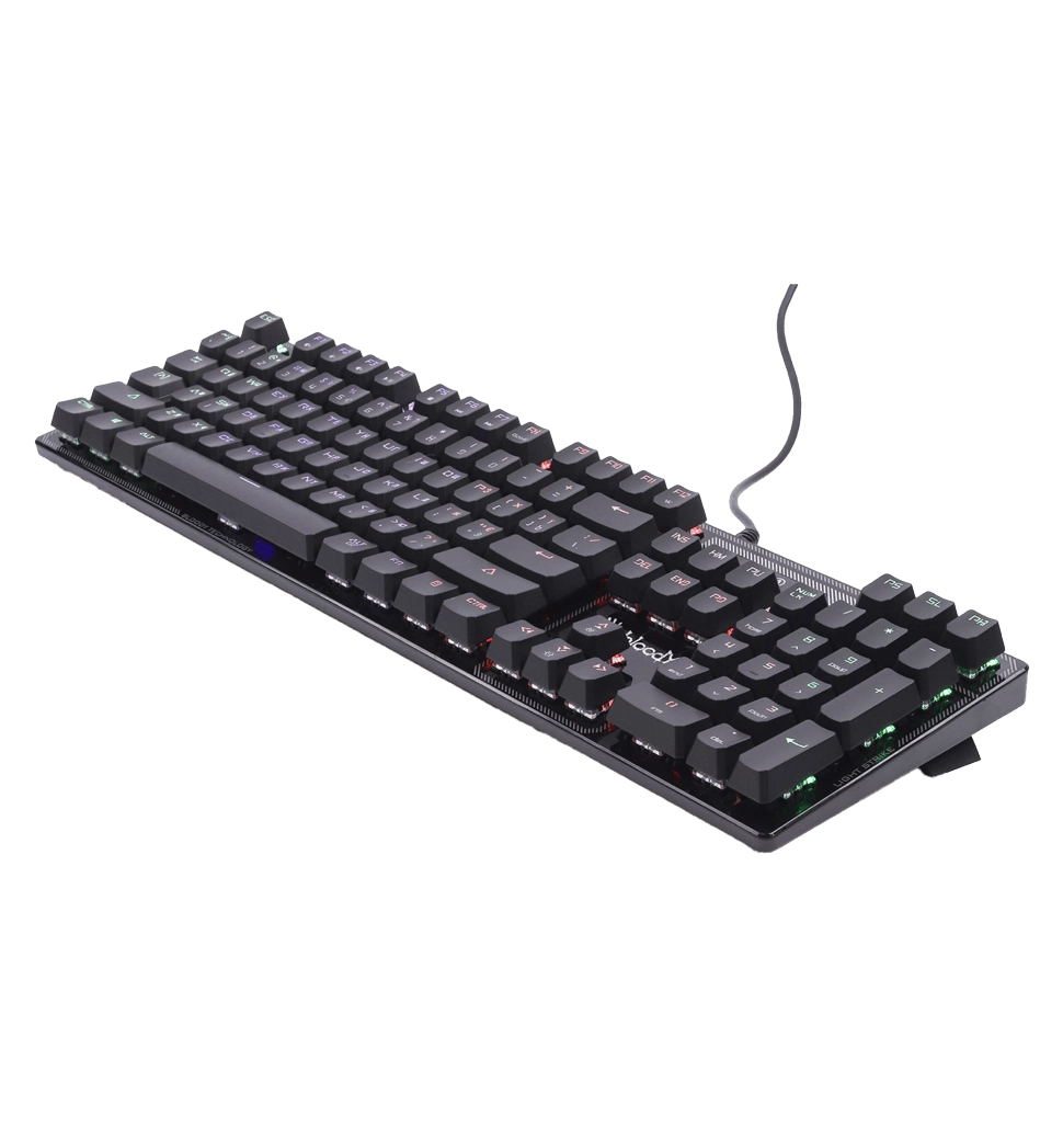 Клавиатура Bloody B750N чёрная, механическая игровая, LK Green переключатели, USB