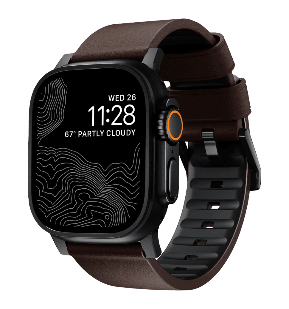 Ремешок Nomad Active Band Pro Black Hardware Classic Brown 46mm/49mm (NM1A4MBNW0)
