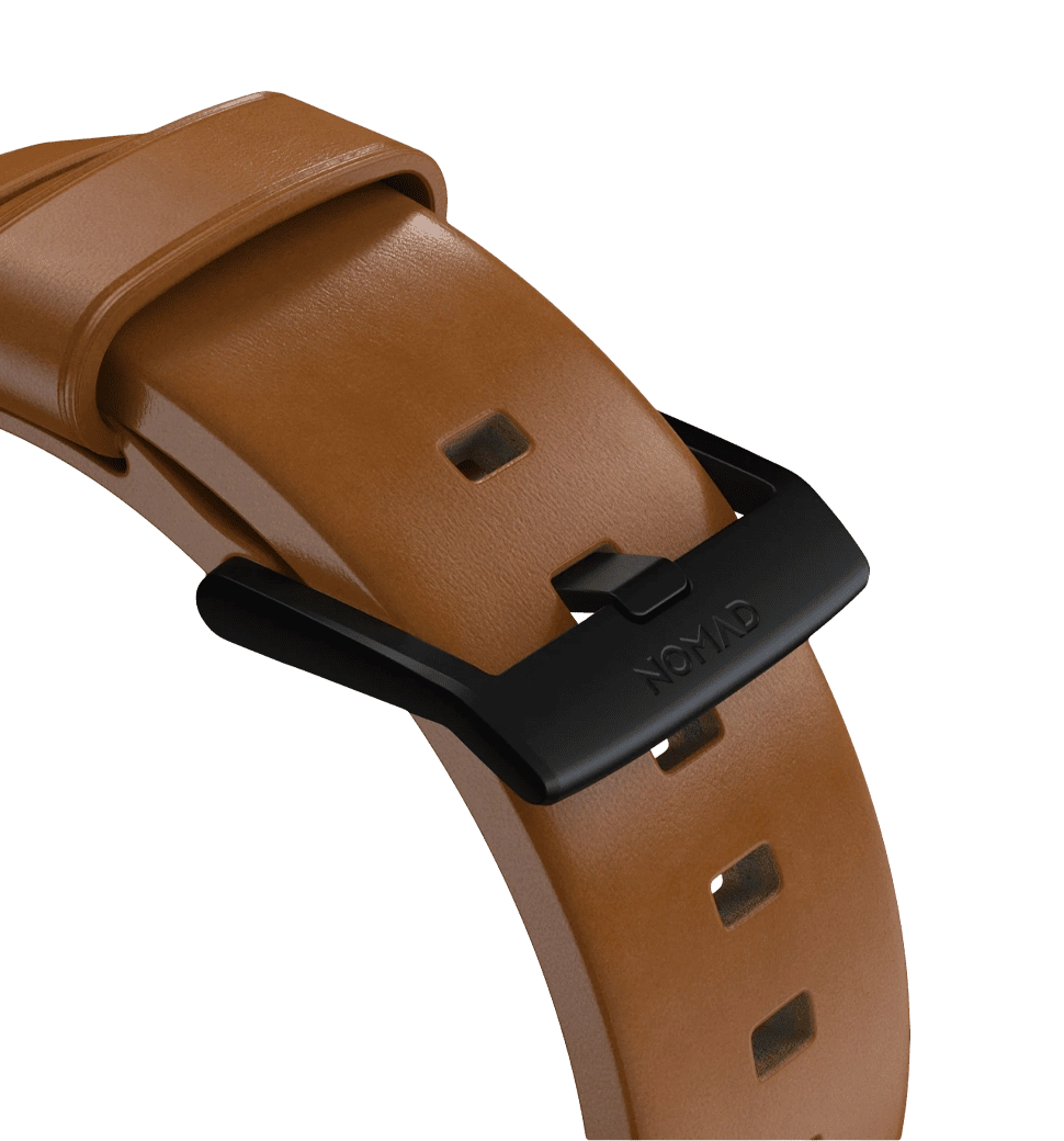 Ремінець Nomad Modern Leather Black Hardware English Tan 46mm/49mm (NM01804185)