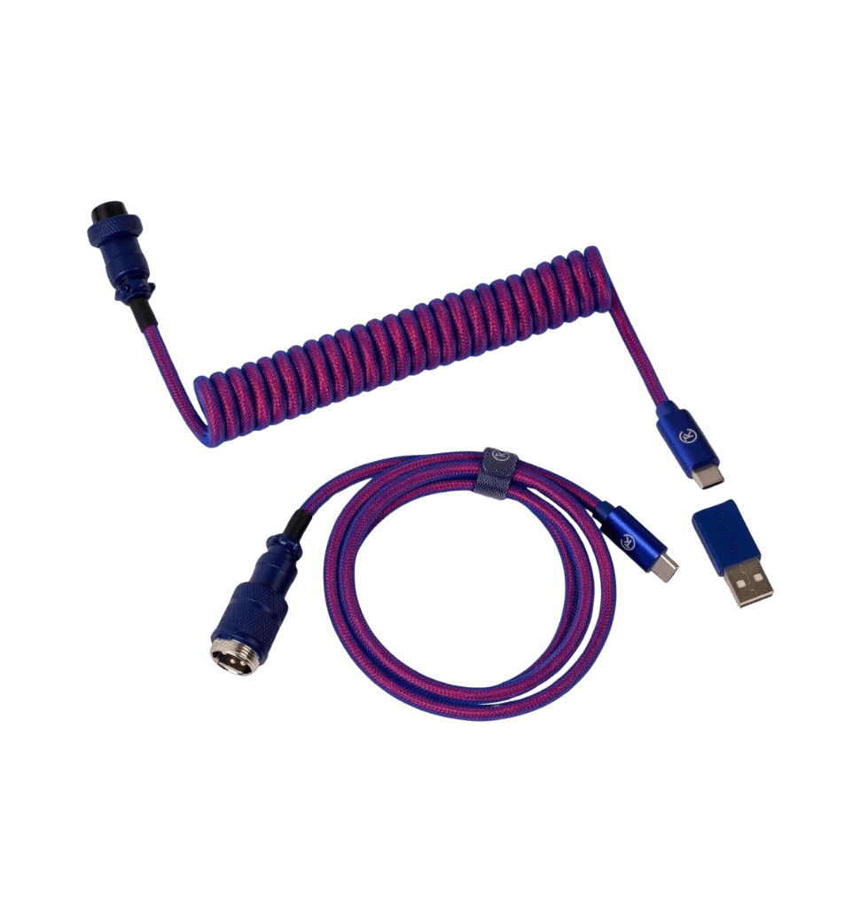 Кабель Type-A/Type-C Keychron Premium Coiled Aviator Cable-Straight Purpule