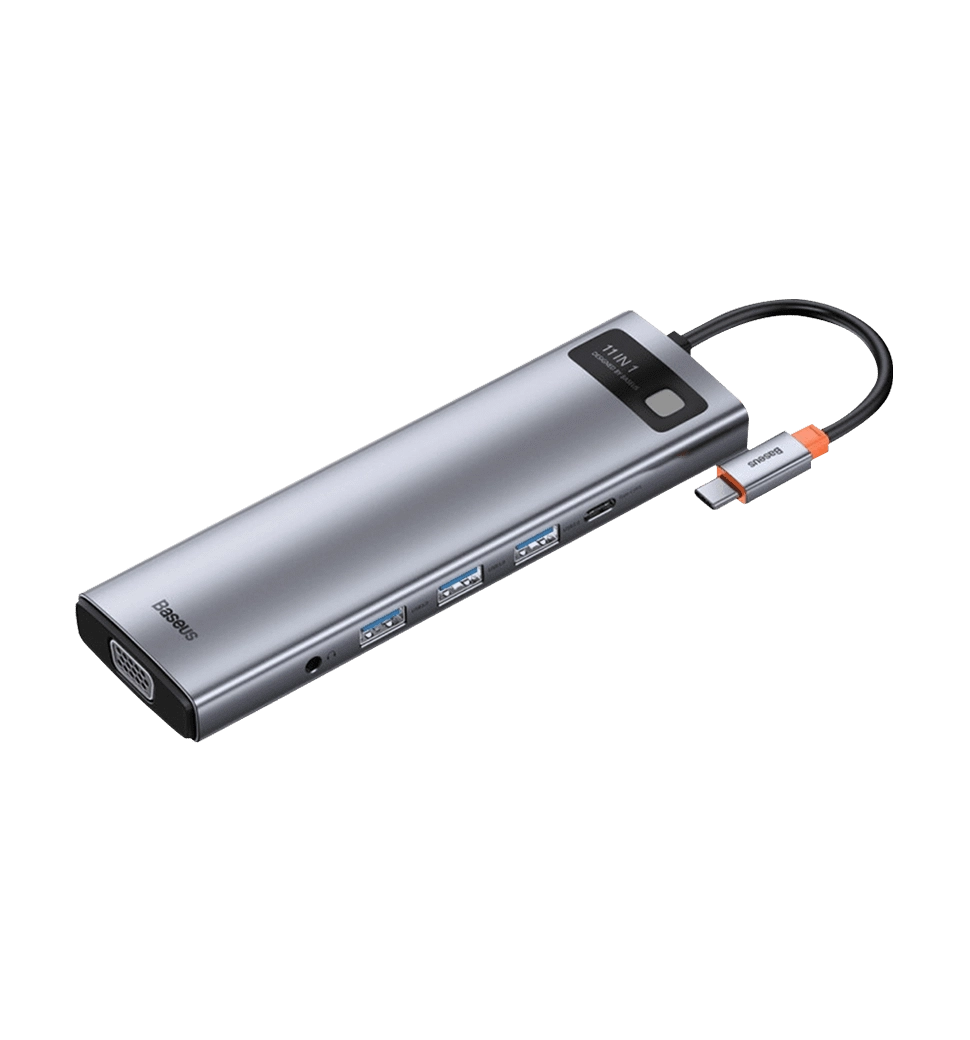 Хаб Baseus Multifunctional Metal Gleam 11-in-1 Type-C (Gray) (CAHUB-CT0G)