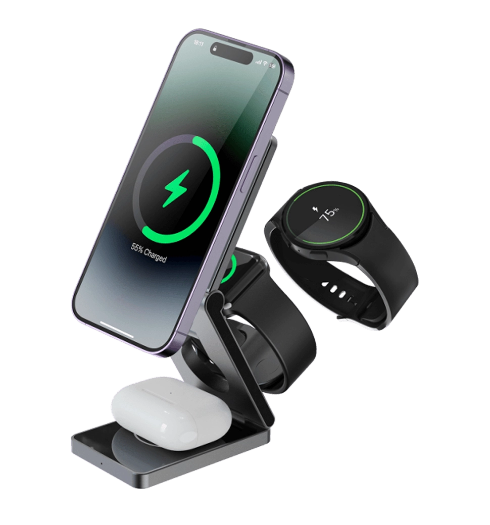Бездротовий ЗП Proove Titan Volt 3 in 1 (gray)