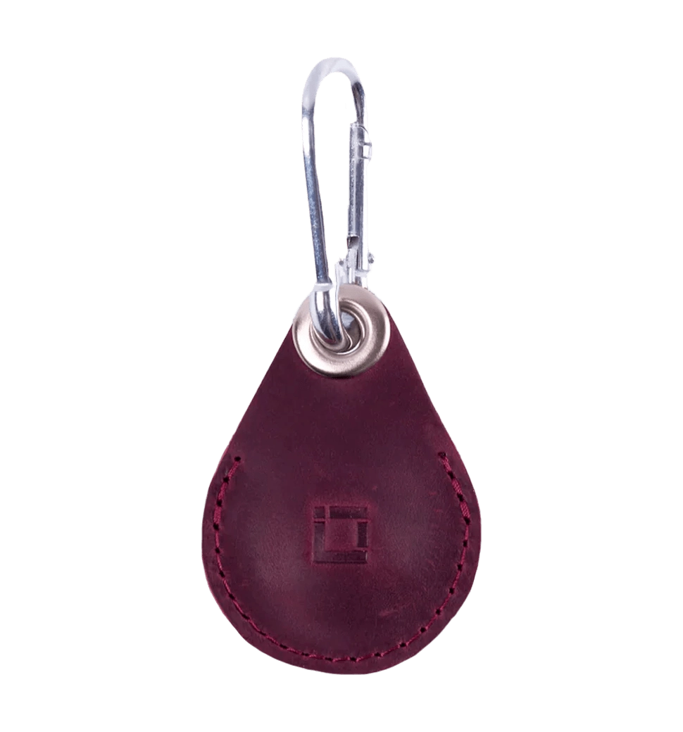 Шкіряний чохол INCARNE Key Tag для AirTag бордо