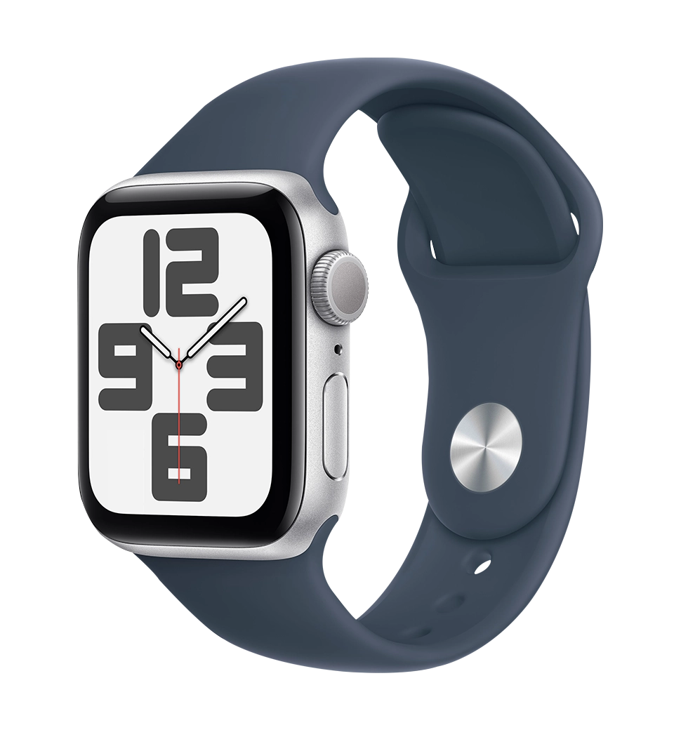 Смарт-годинник Apple Watch SE (gen 2) 2023 40mm Silver Aluminum Case with Storm Blue Sport Band M/L (MRE23)