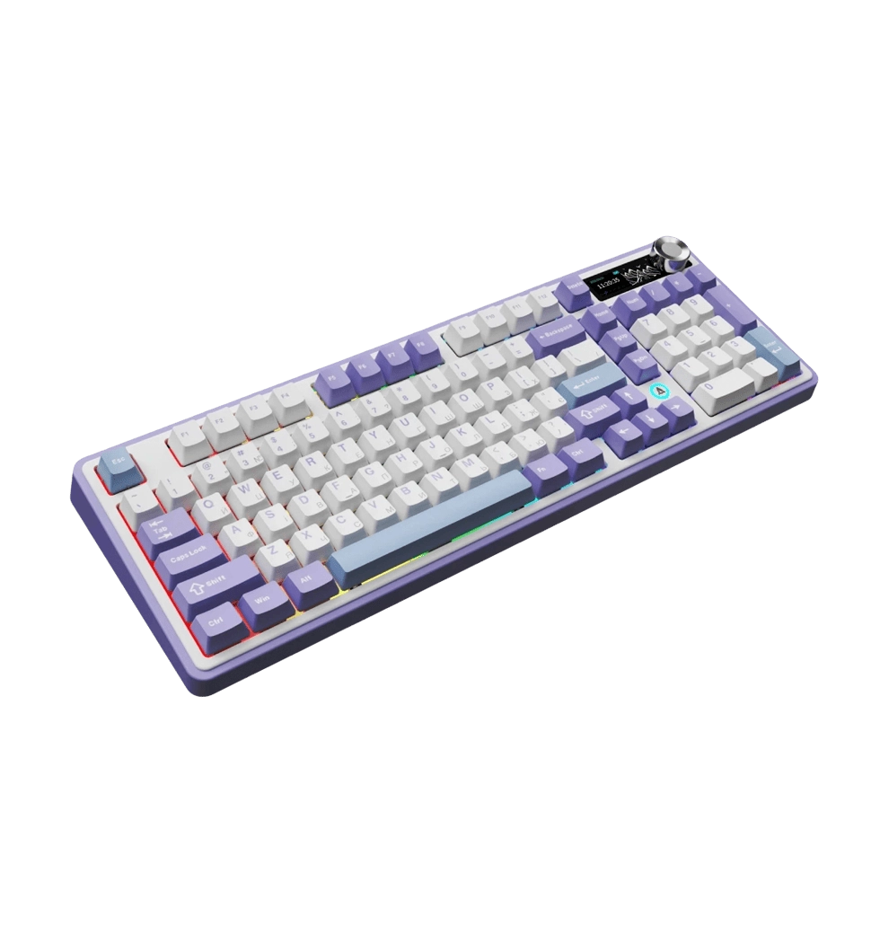 Бездротова механічна клавіатура Ajazz AK980 Clear Sky Switch - Purple (AK980-CS-PWB)