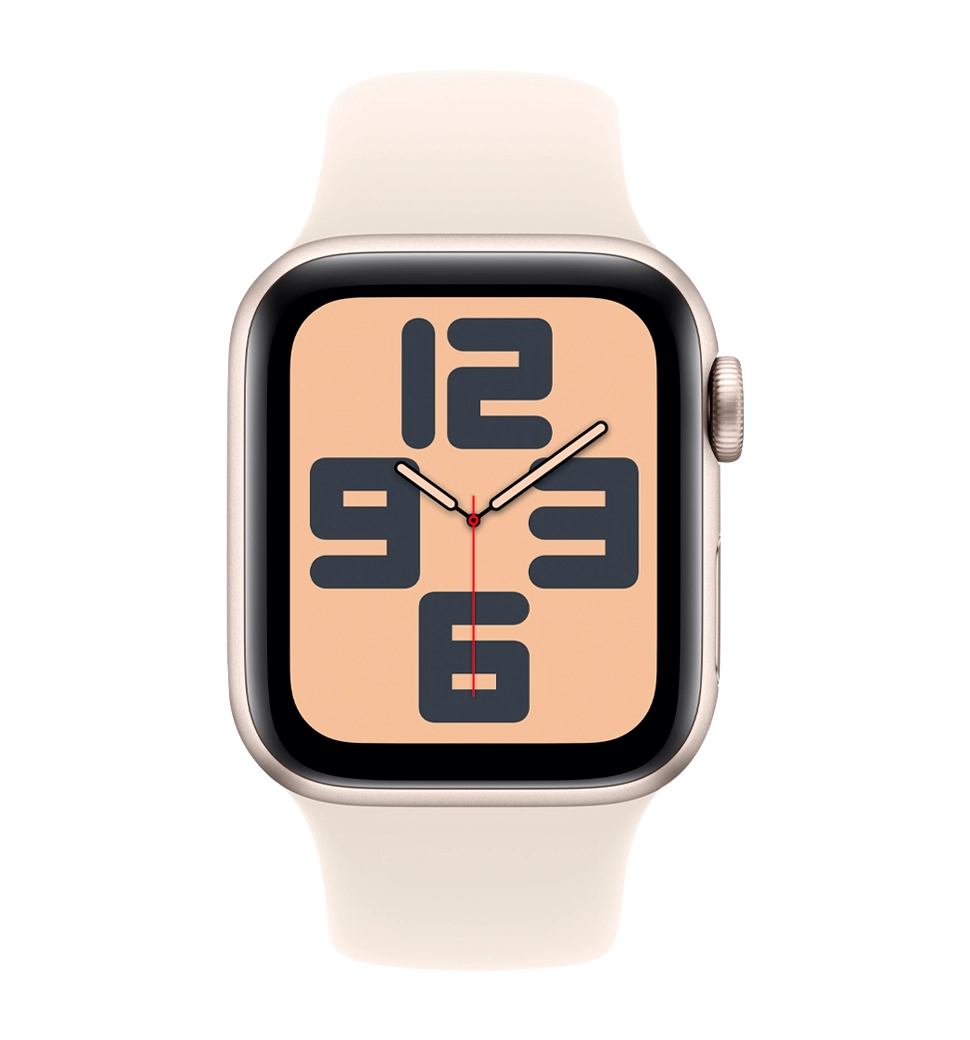 Apple Watch SE 2 2024 44mm Starlight Aluminium Case with Starlight Sport Band S/M (MXEU3)