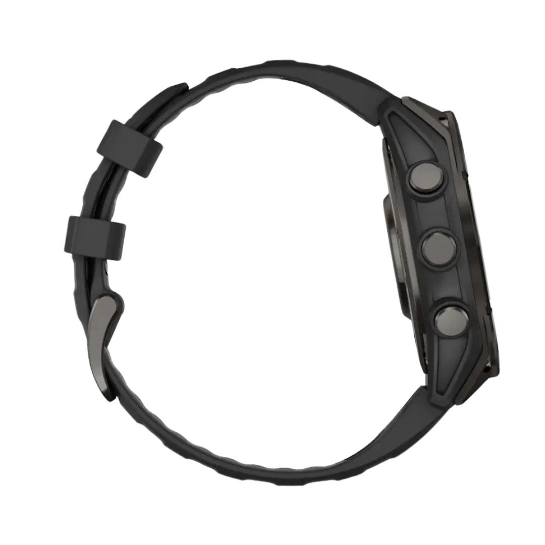 Garmin Fenix 8 47 mm AMOLED Sapphire Carbon grey DLC titanium with Black/pebble grey silicone band (010-02904-21)