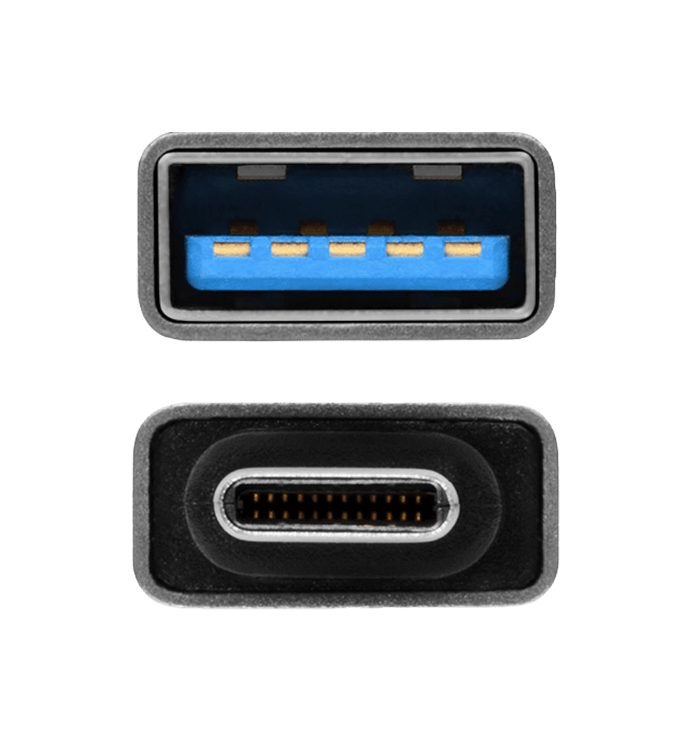 Адаптер AXAGON RUCM-AFA USB 3.0 Type-C Male-Type-A рамка алюмінієва, Сірий