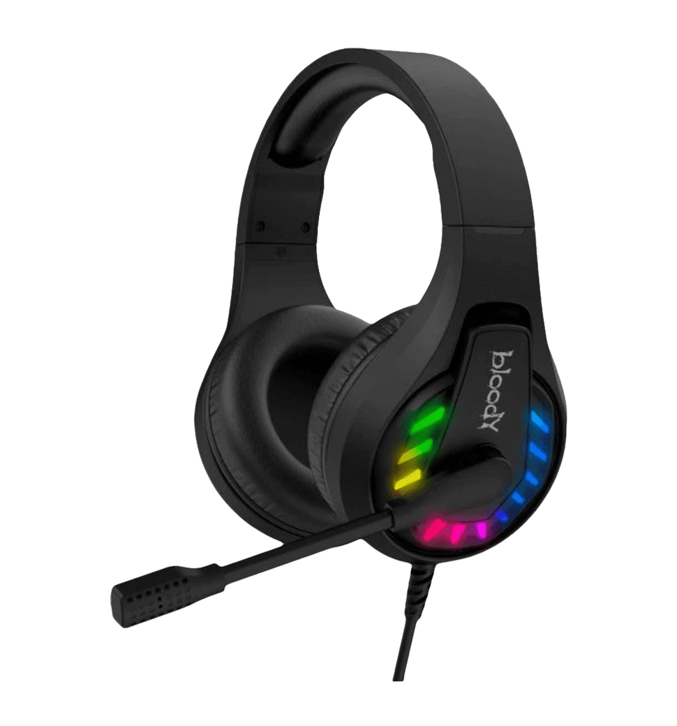 Гарнітура ігрова Bloody G230 з LED підсвічуванням, чорний колір, USB