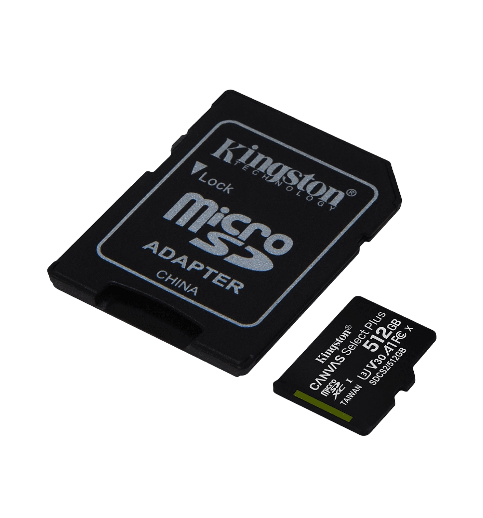 Карта пам'яті Kingston 512GB microSDXC A1 C10 Canvas Select Plus 100R/85W UHS-I U3 V30 + adapter (SDCS2/512G)