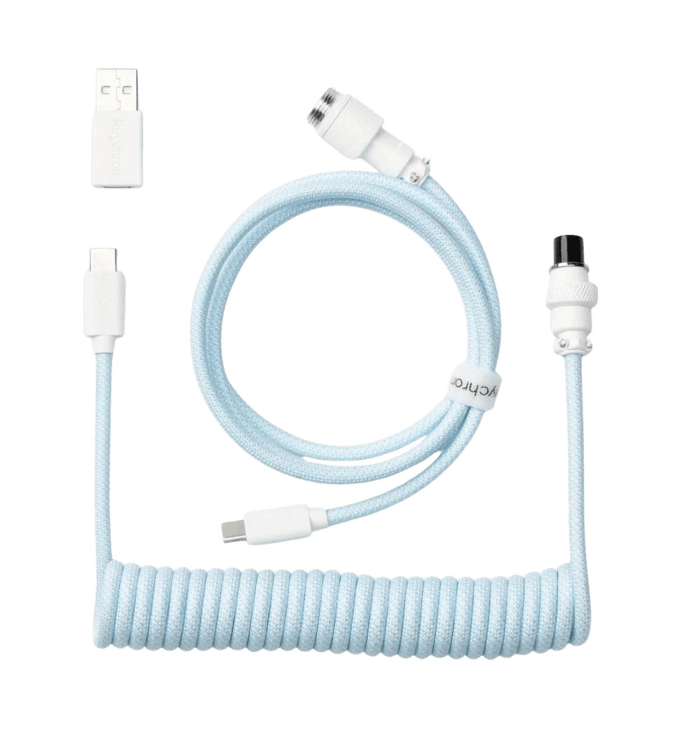 Кабель USB-A/USB-C > USB-C заряджання/синхронізації Keychron, 1.36м, Type-C, Coiled Aviator, синій