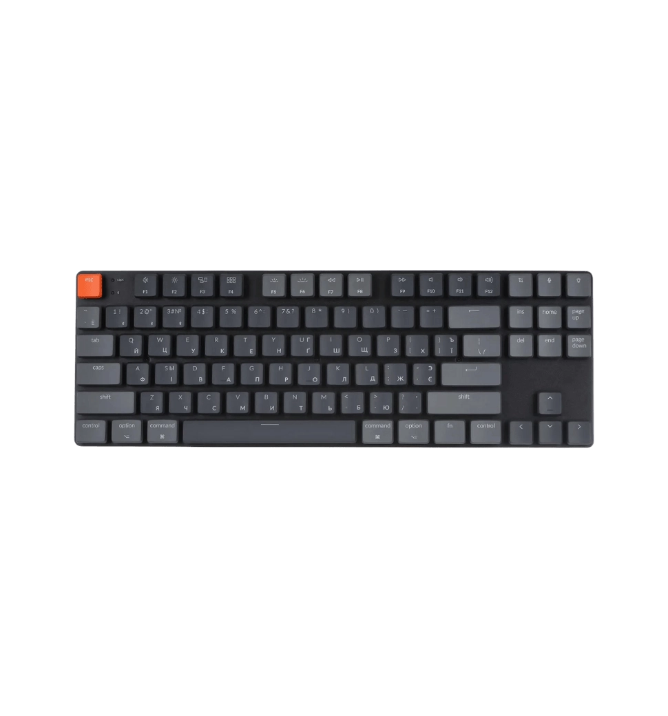 Клавиатура механическая Keychron K1SE 87Key, Gateron Brown, BT/USB-A, Low Profile, EN/UKR, White Led