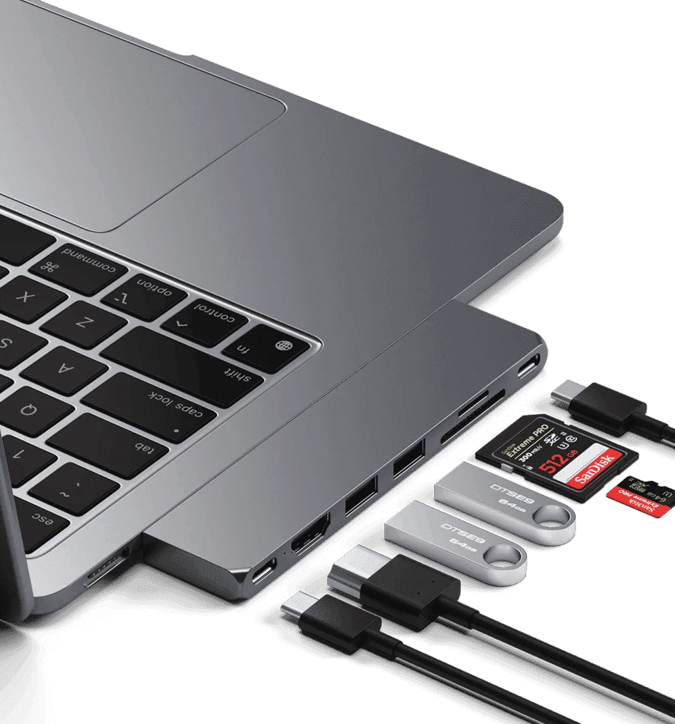 Хаб Satechi Aluminum USB-C Pro Hub Slim Adapter Space Gray (ST-HUCPHSM)