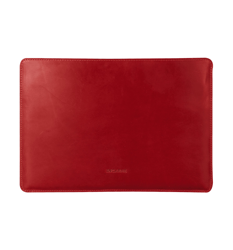 Кожаный чехол INCARNE Gamma Plus MacBook Pro 14" 2021-2023 красный