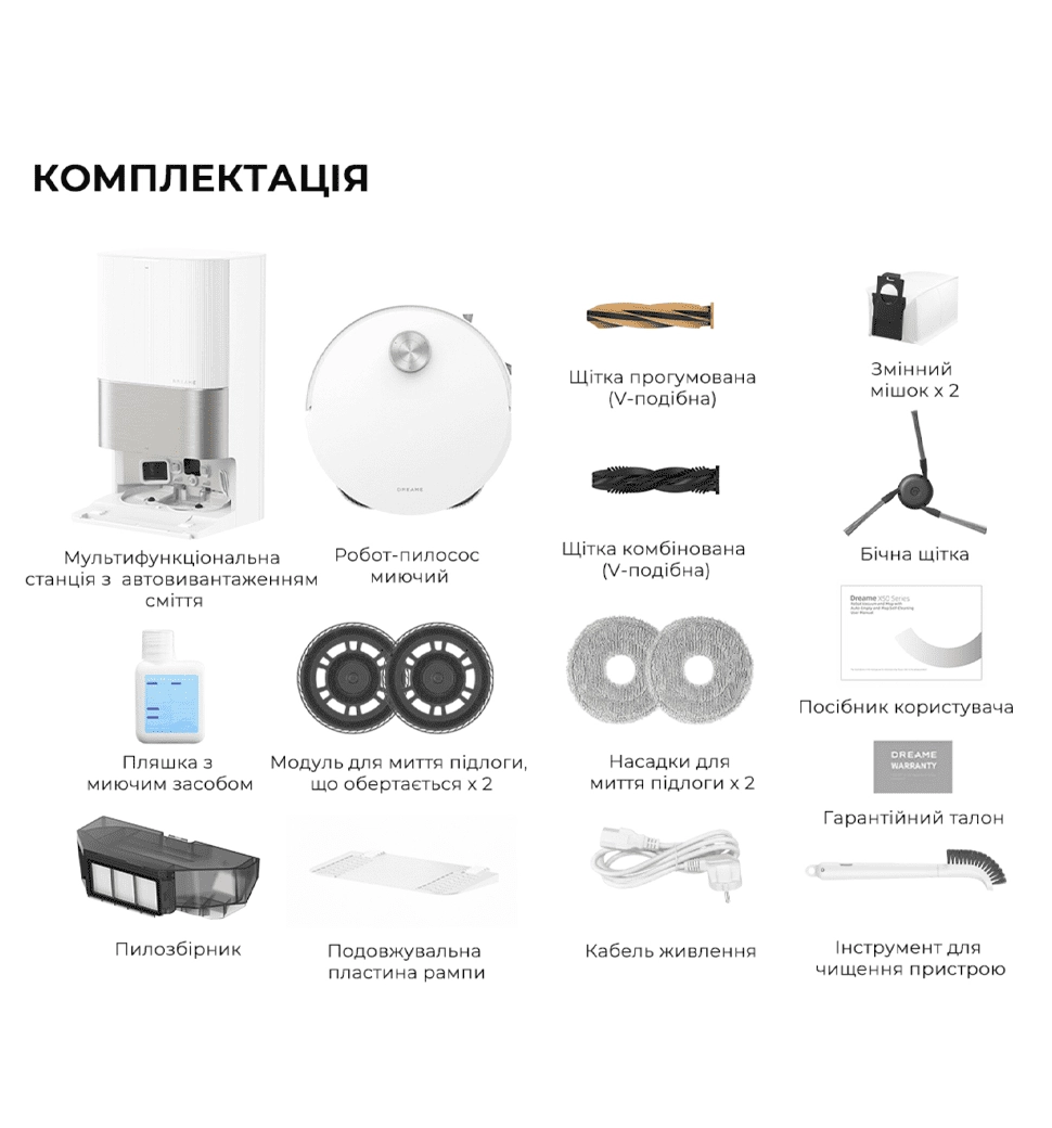 Робот-пилосос миючий Dreame X50 U WHITE