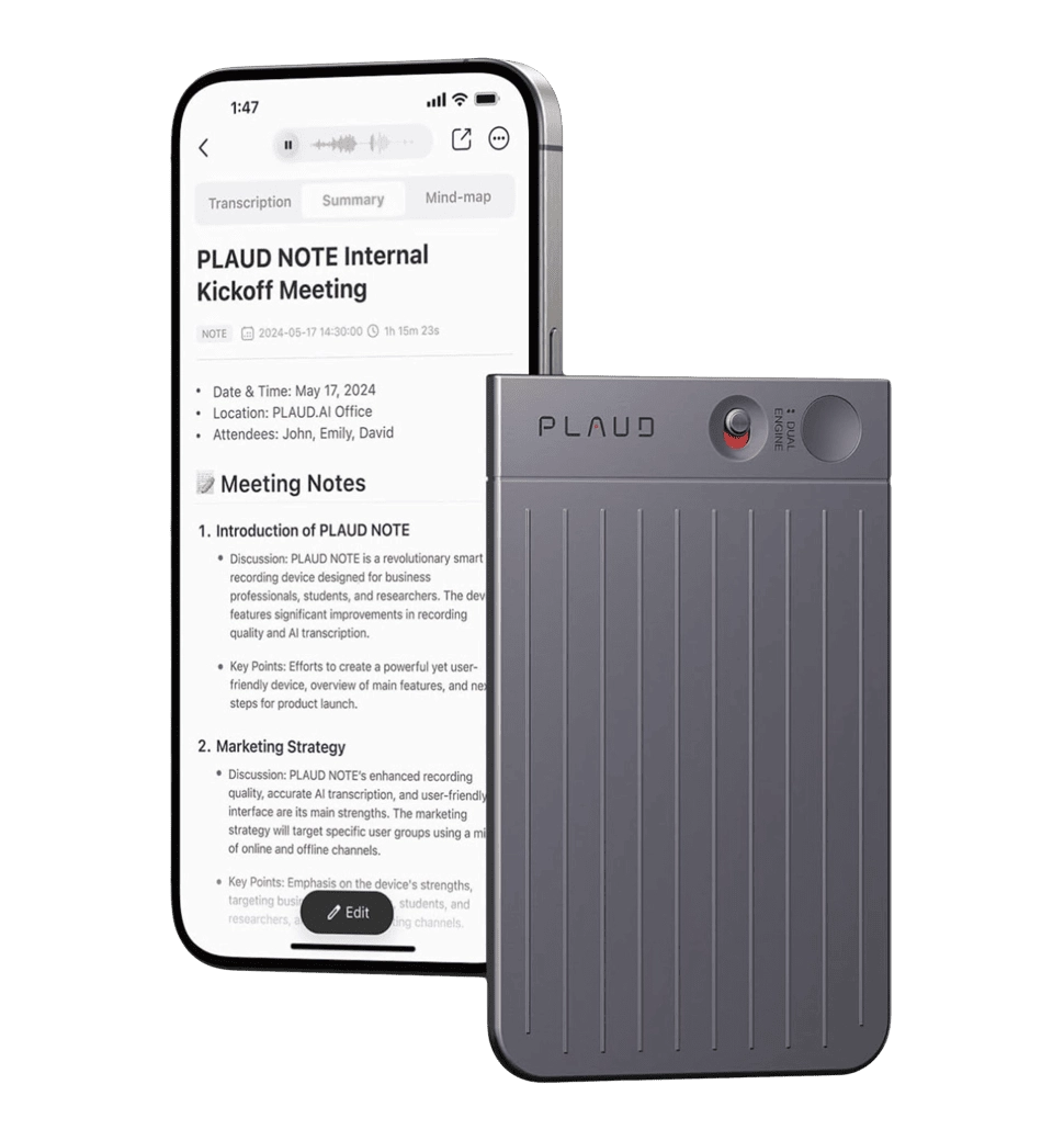 Диктофон Plaud Note AI Voice Recorder Black