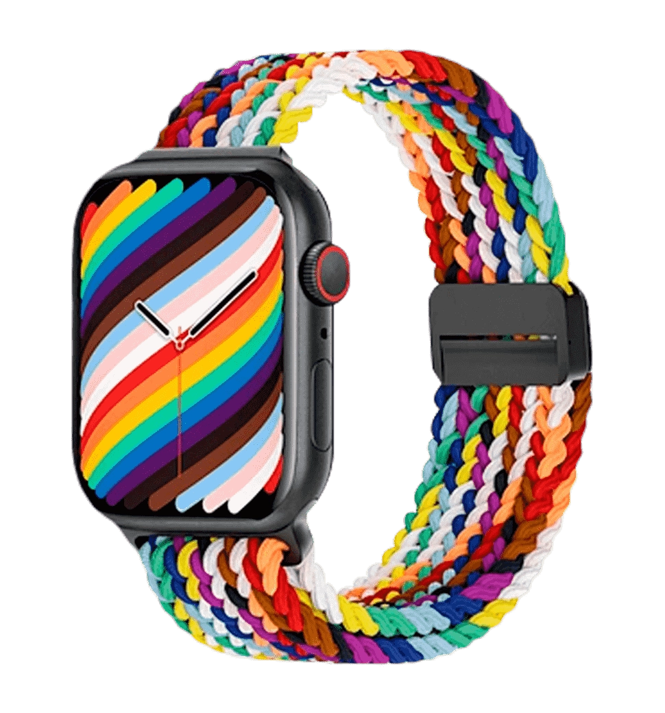 Ремінець Wiwu для Apple Watch 38/40/41mm Braided Nylon magnetic watch band Rainbow