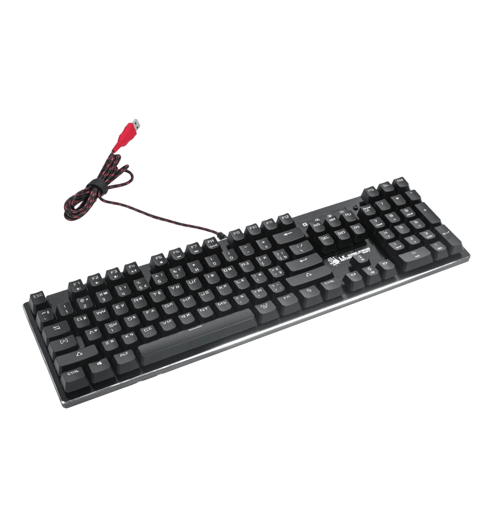Механическая клавиатура A4Tech Bloody B820R, красные свитчи, чёрная, подсветка клавиш, USB