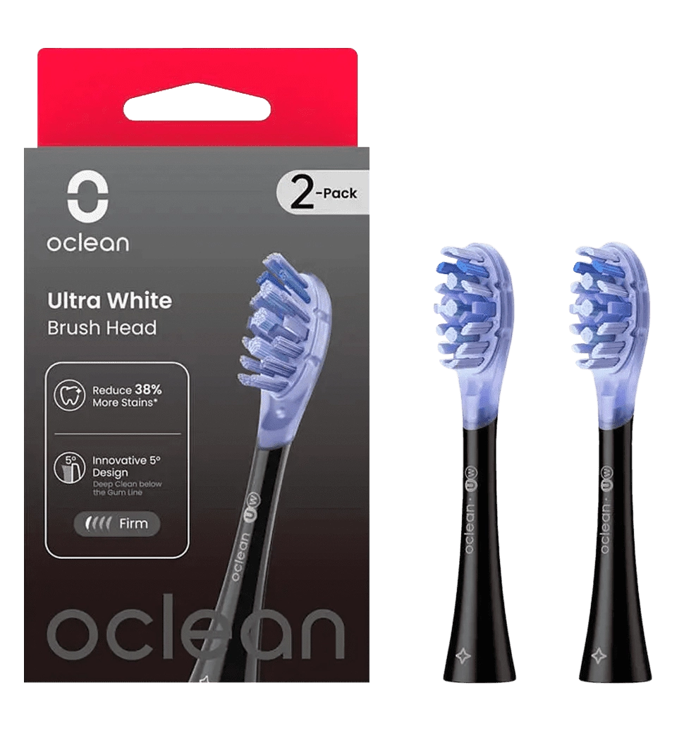 Насадка для зубной електрощетки Oclean UW02 B02 Ultra White Brush Head Black (2 шт) (6970810553550)