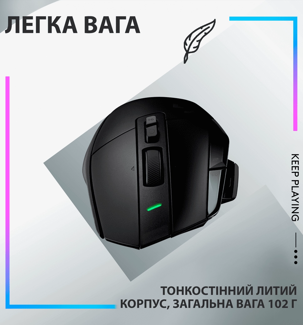 Миша LOGITECH G502 X LIGHTSPEED, Black (910-006180)
