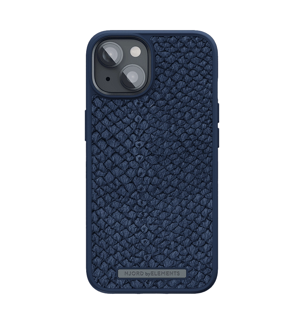 Чехол Njord Salmon Leather MagSafe Case Blue для iPhone 14 (NA41SL01)