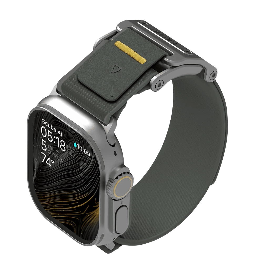 Ремінець AULUMU A11 band for Apple Watch,  Silver buckle+Orange Strap silver+misty green A11-NL-SL-OG