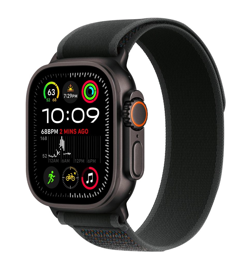 Apple Watch Ultra 2 49mm GPS + LTE Black Titanium Case with Black Trail Loop S/M (MX4U3)