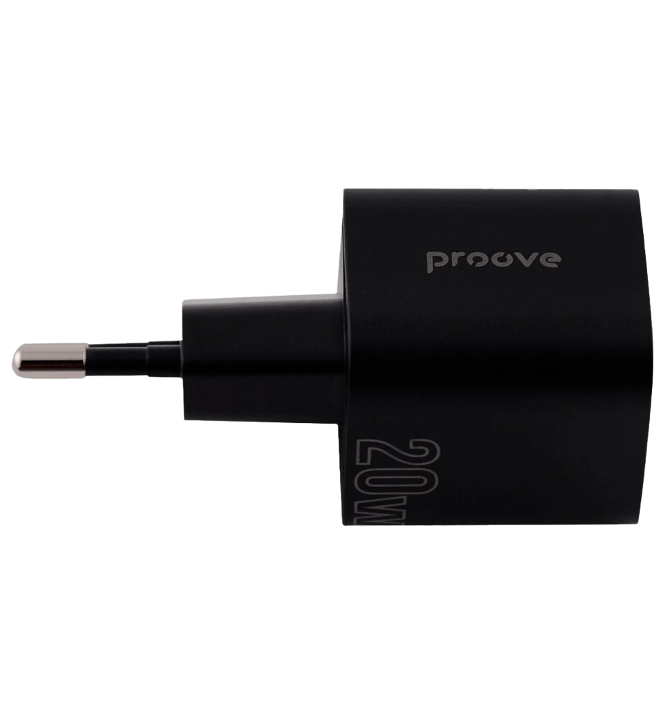 Адаптер Proove Silicone Power Plus 20W (Type-C + USB) (black)