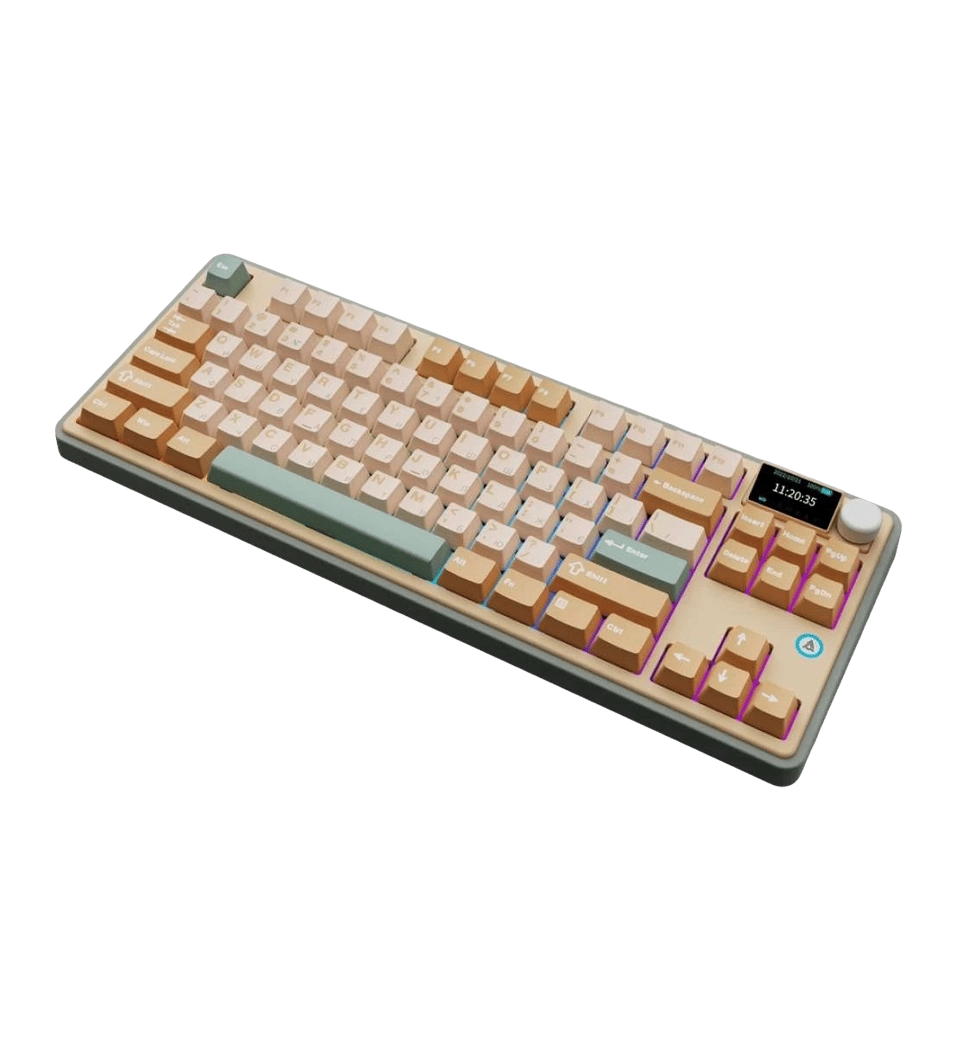 Беспроводная механическая клавиатура Ajazz AK870 Jasmine Switch - Yellow (AK870-JS-YWG)