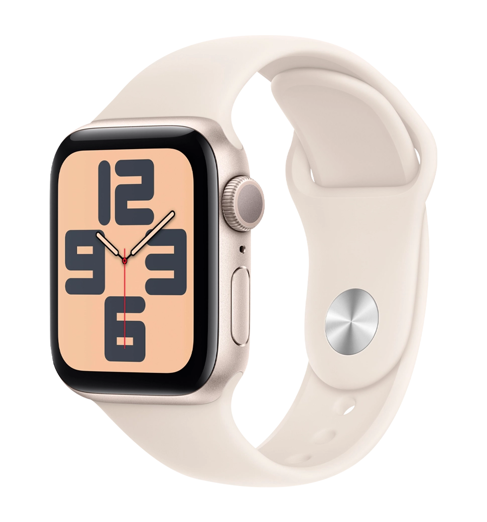 Apple Watch SE 2 2024 44mm Starlight Aluminium Case with Starlight Sport Band S/M (MXEU3)