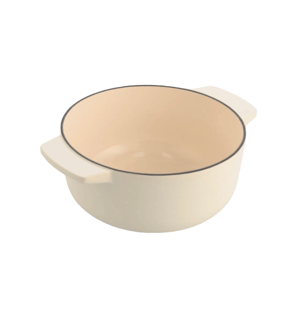 Кастрюля чугунная с крышкой KitchenAid, 26 см, 5,2 л, цвет миндальный крем (CC006059-001)
