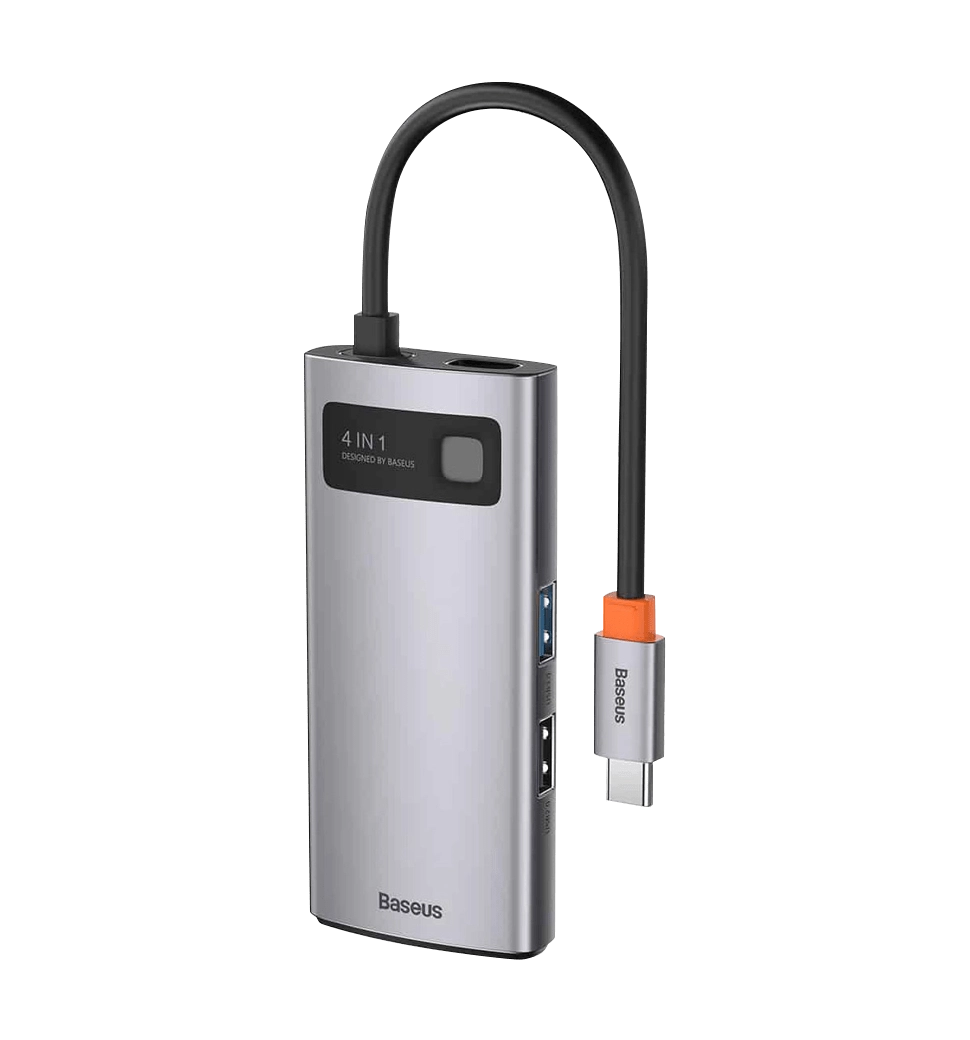 Хаб Baseus Multifunctional Metal Gleam 4-in-1 Type-C (Gray) (CAHUB-CY0G)