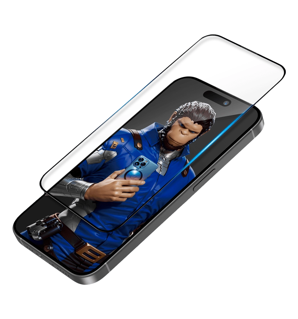 Blueo 3D Invisible Airbag Tempered Glass for iPhone 15 Pro