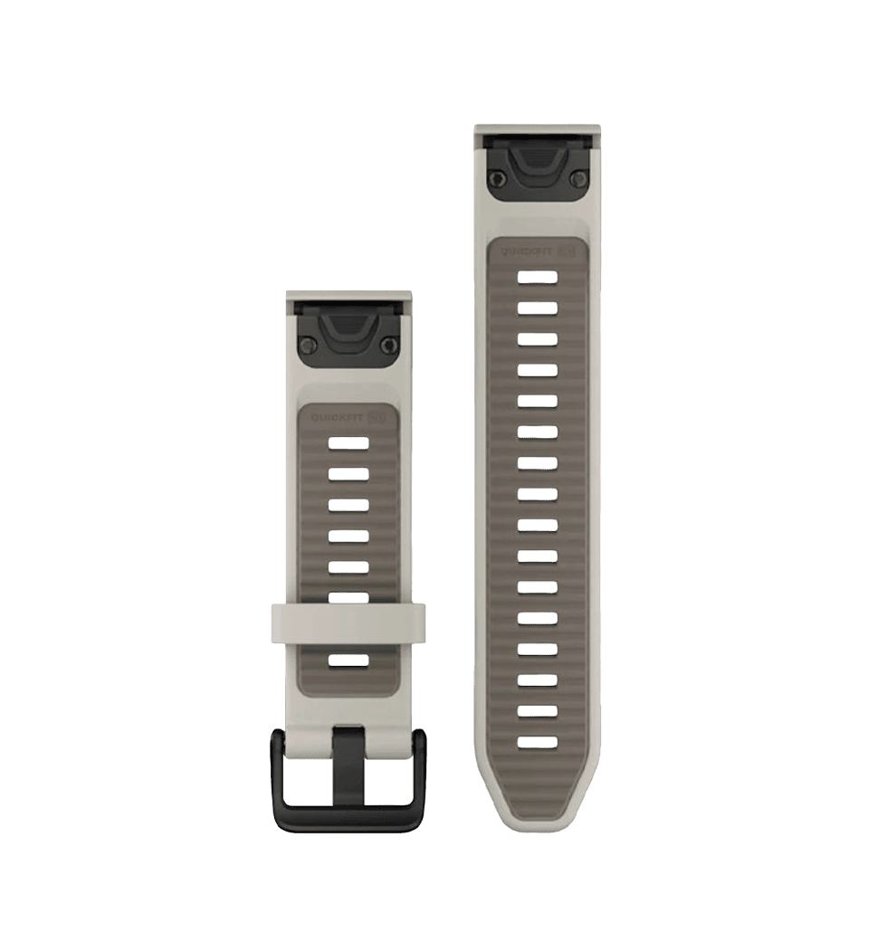 Ремінці для годинника Garmin QuickFit 20 силіконові туманно-сірі/темно-пісочні