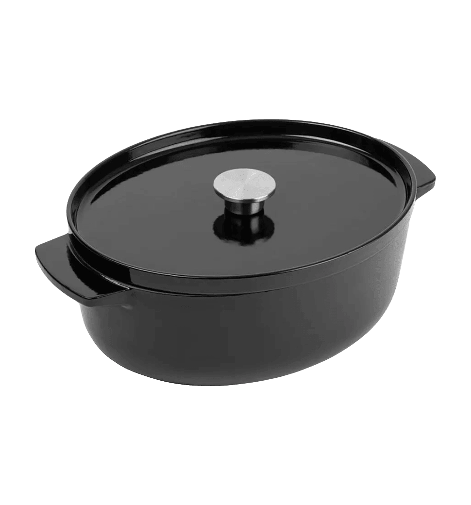 Гусятница чугунная с крышкой KitchenAid, 30 см, 5,6 л, черная (CC006064-001)