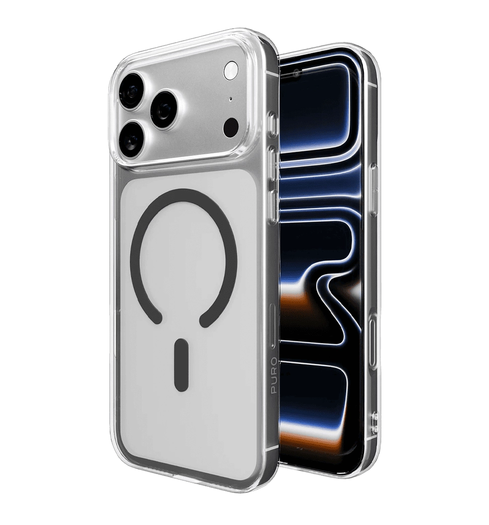 Чохол Puro Cover in TPU+PC "LITE MAG" with Magsafe for iPhone 17 Pro, Тransparent and dark grey PUIPC17P63LITEMDKGR