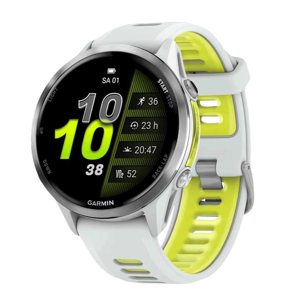 Смарт-годинник Garmin Forerunner 970 Titanium w. Whitestone Case and Whitestone/T. Amp Yellow Band (010-02969-01/11)