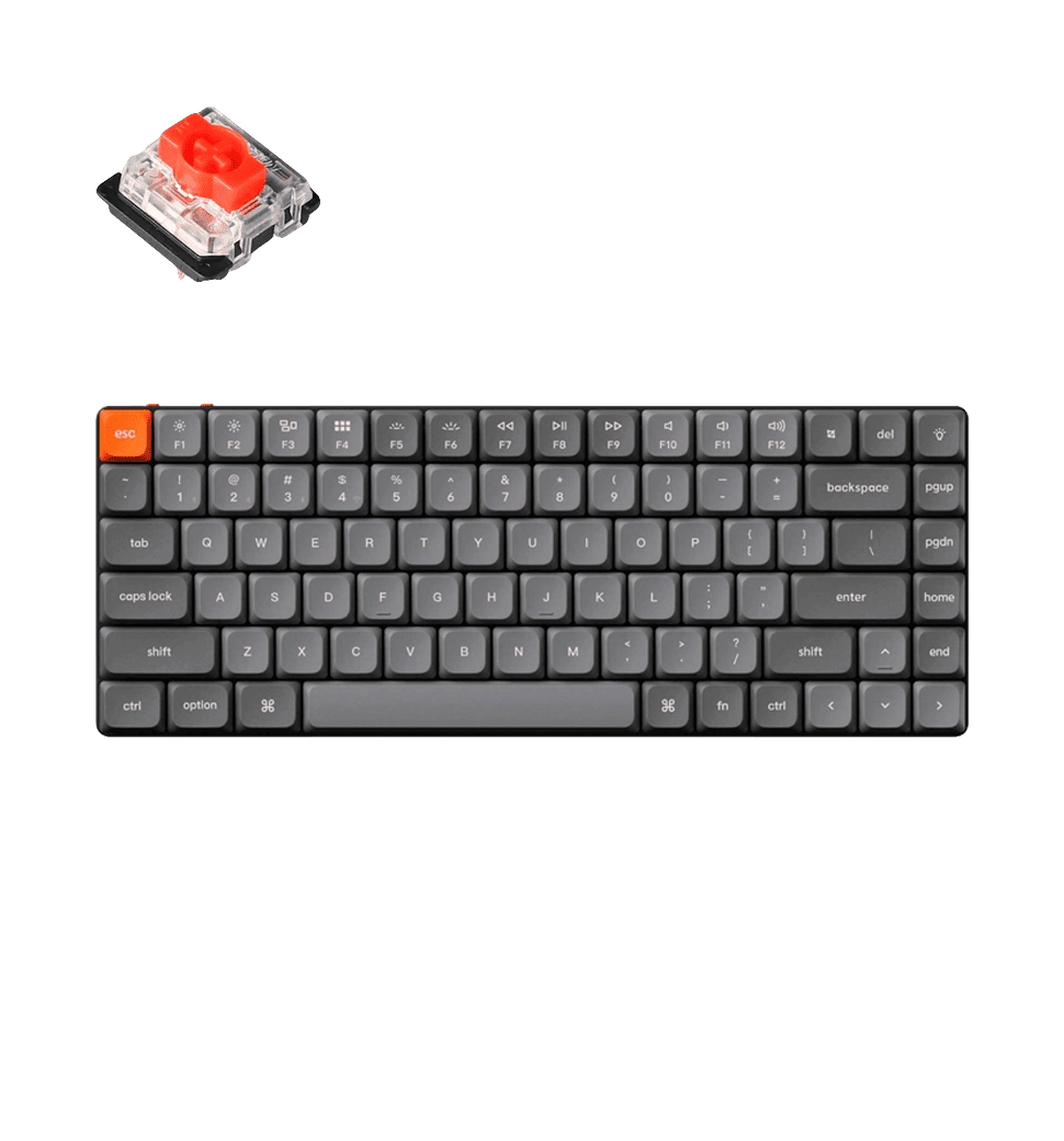 Клавиатура механическая Keychron K3 Max 84Key, Gateron MX 2.0 Red, WL/BT/USB-A, QMK, Hot-swap, EN/UKR,