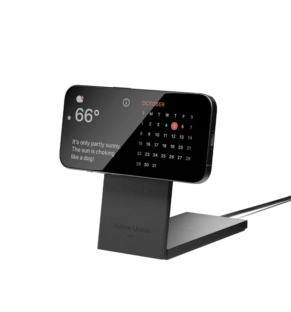 Зарядний пристрій Native Union Rise 2-in-1 Qi2 Black (RS-2IN1-BLK)