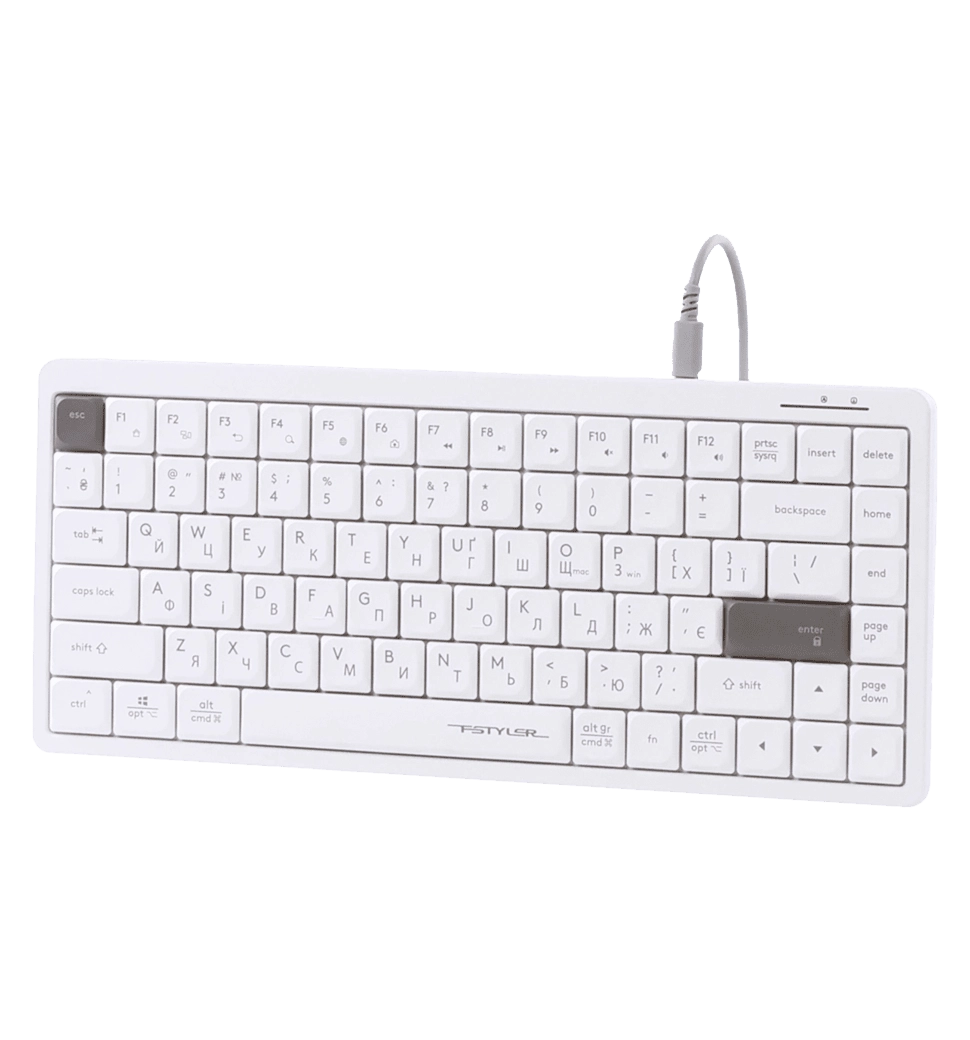 Клавіатура A4-Tech Fstyler FX53 (White), колір білий, USB