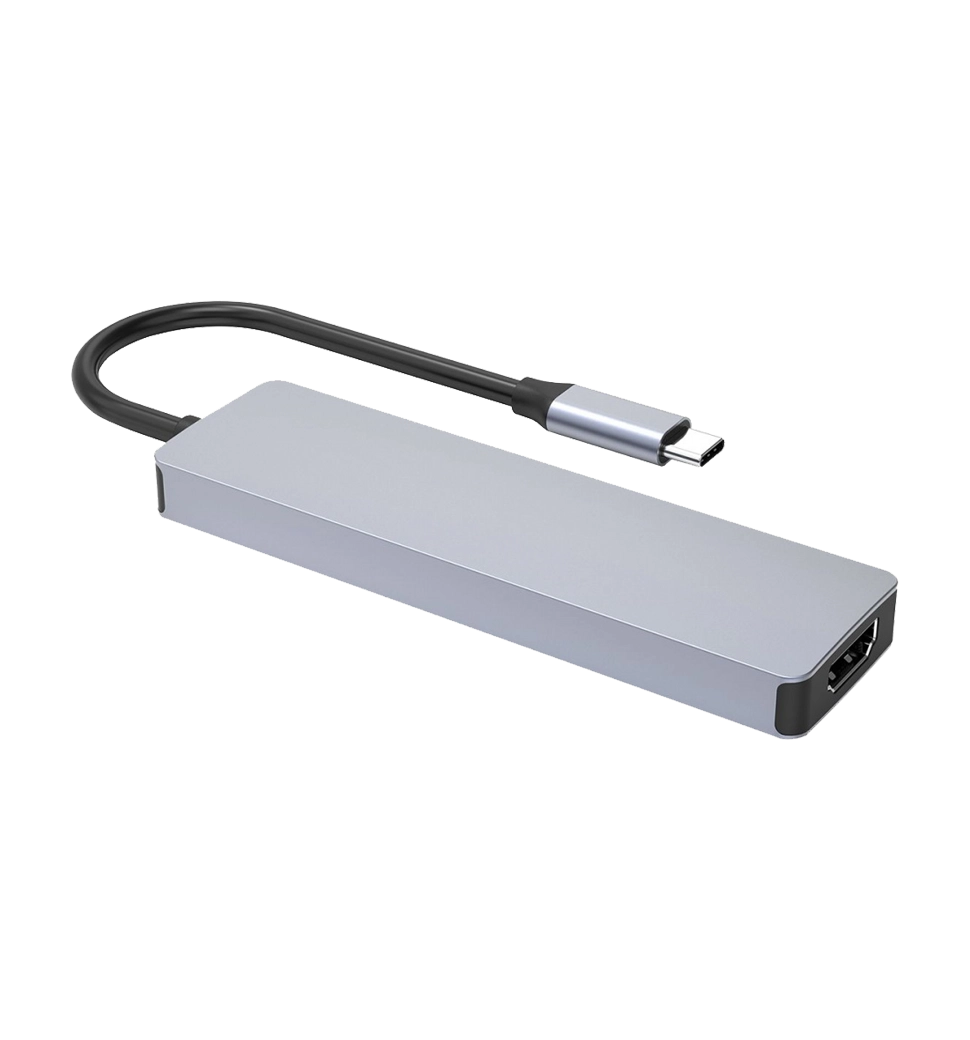Type-C-Хаб Proove Iron Link 5 in 1 (3*USB3.0 + Tyce C + HDMI) (silver)