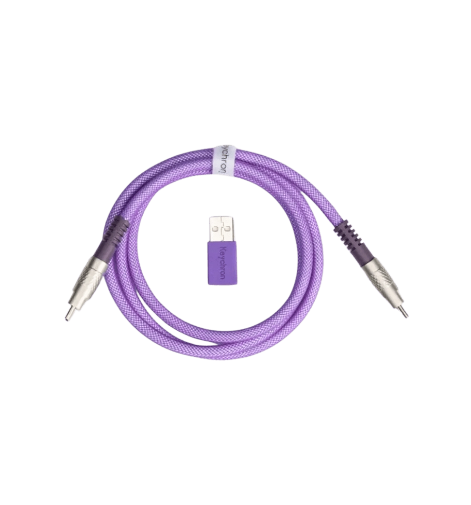 Кабель USB-A/USB-C > USB-C заряджання/синхронізації Keychron, 1м, Type-C, Double-Sleeved Geek, фіолетовий